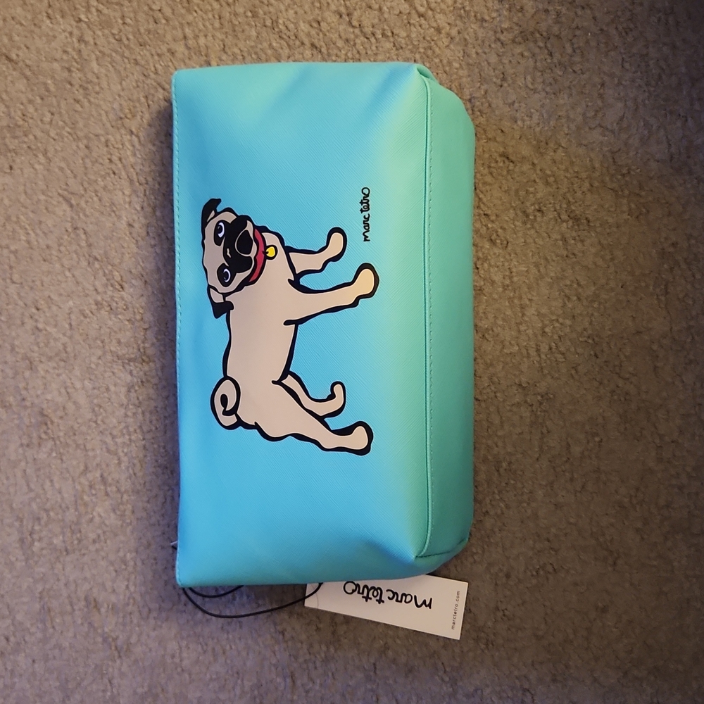 Marc Tetro Aqua Blue Pug Pouch Bag